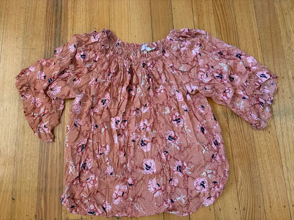Alessi off shoulder floral peasant blouse size L