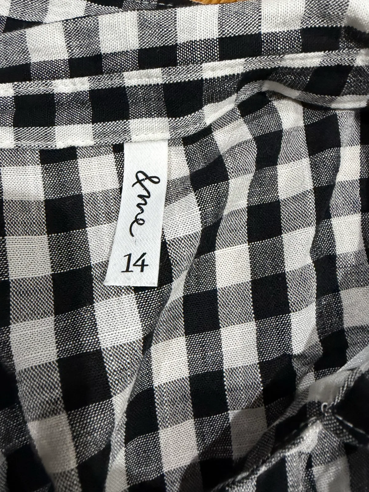 & me gingham tiered shirt dress size 14 — photo 3