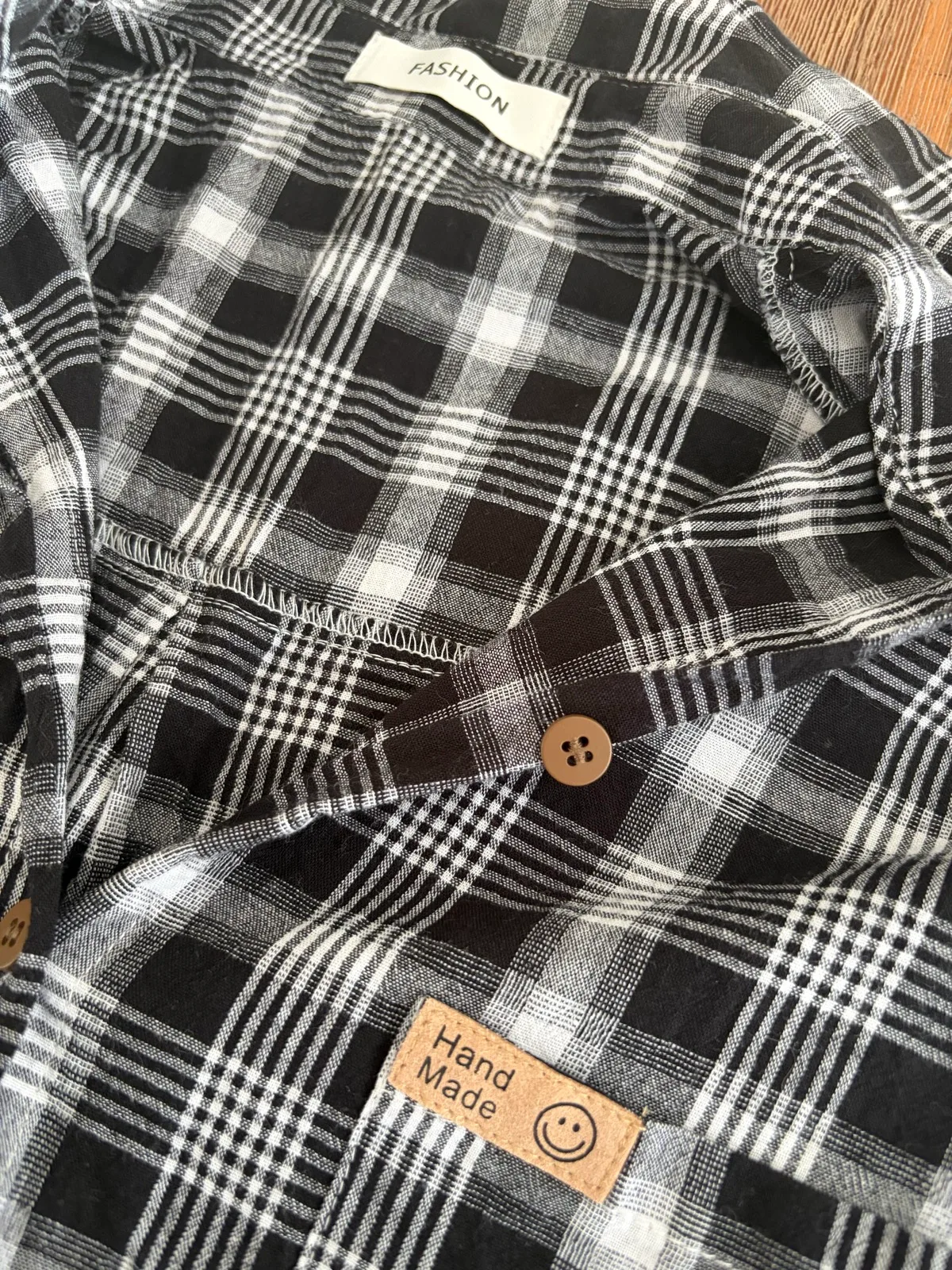 Black and white flannel shirt no brand size m – photo 2