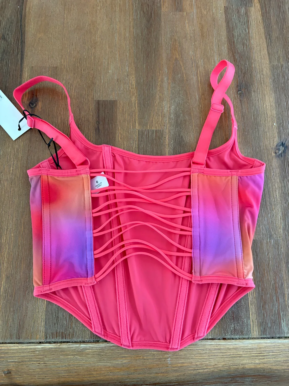 Glassons blurred skies corset top size 6 — photo 2