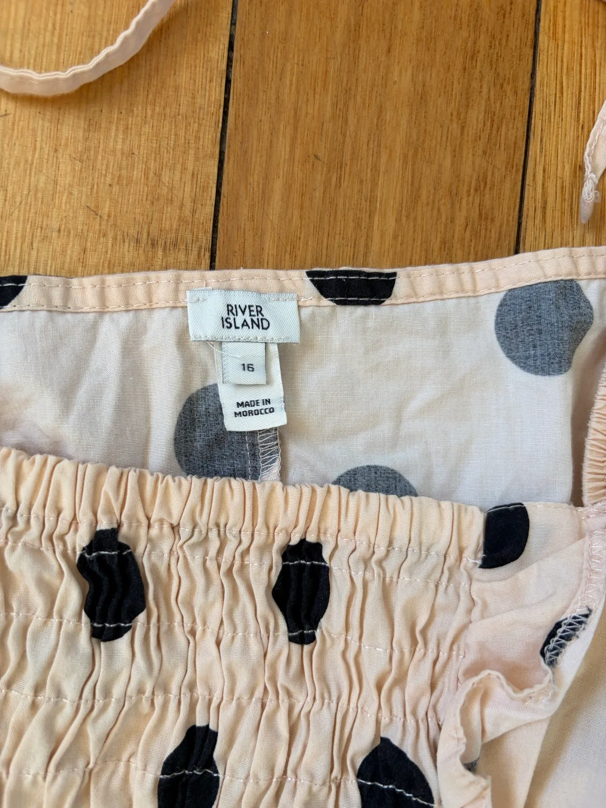 River island polka dot puff sleeve top size 16 – photo 2