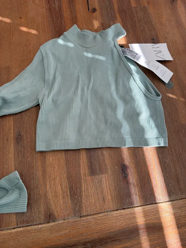 Zara rib knit top size s