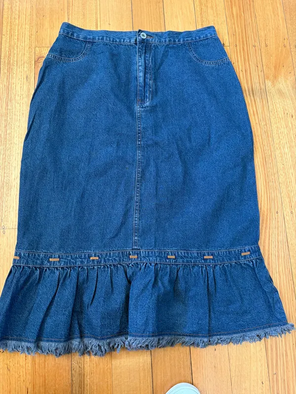 Harry Potter denim ruffle midi skirt size 14