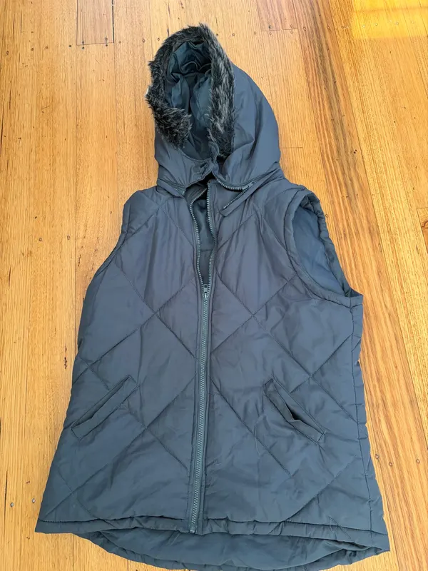 Cotton on sleeveless hooded puffer vest size 12