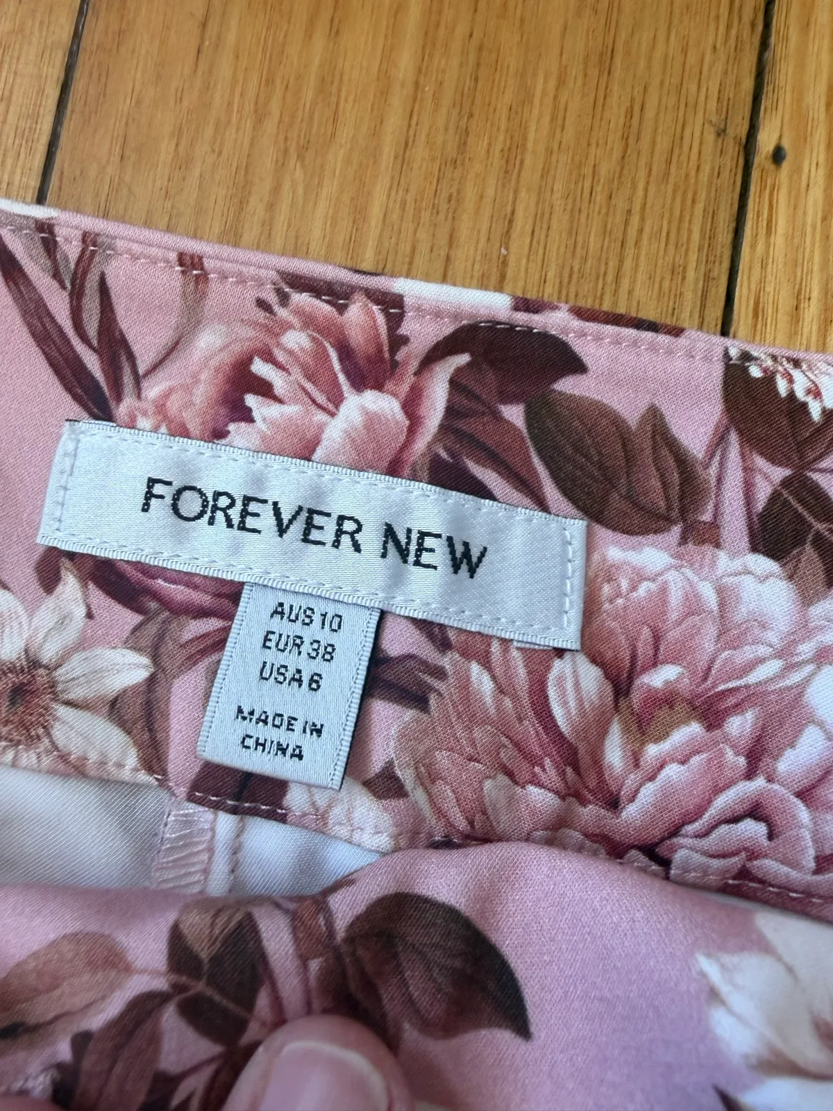 Forever new women’s pink floral pants size 10 – photo 2
