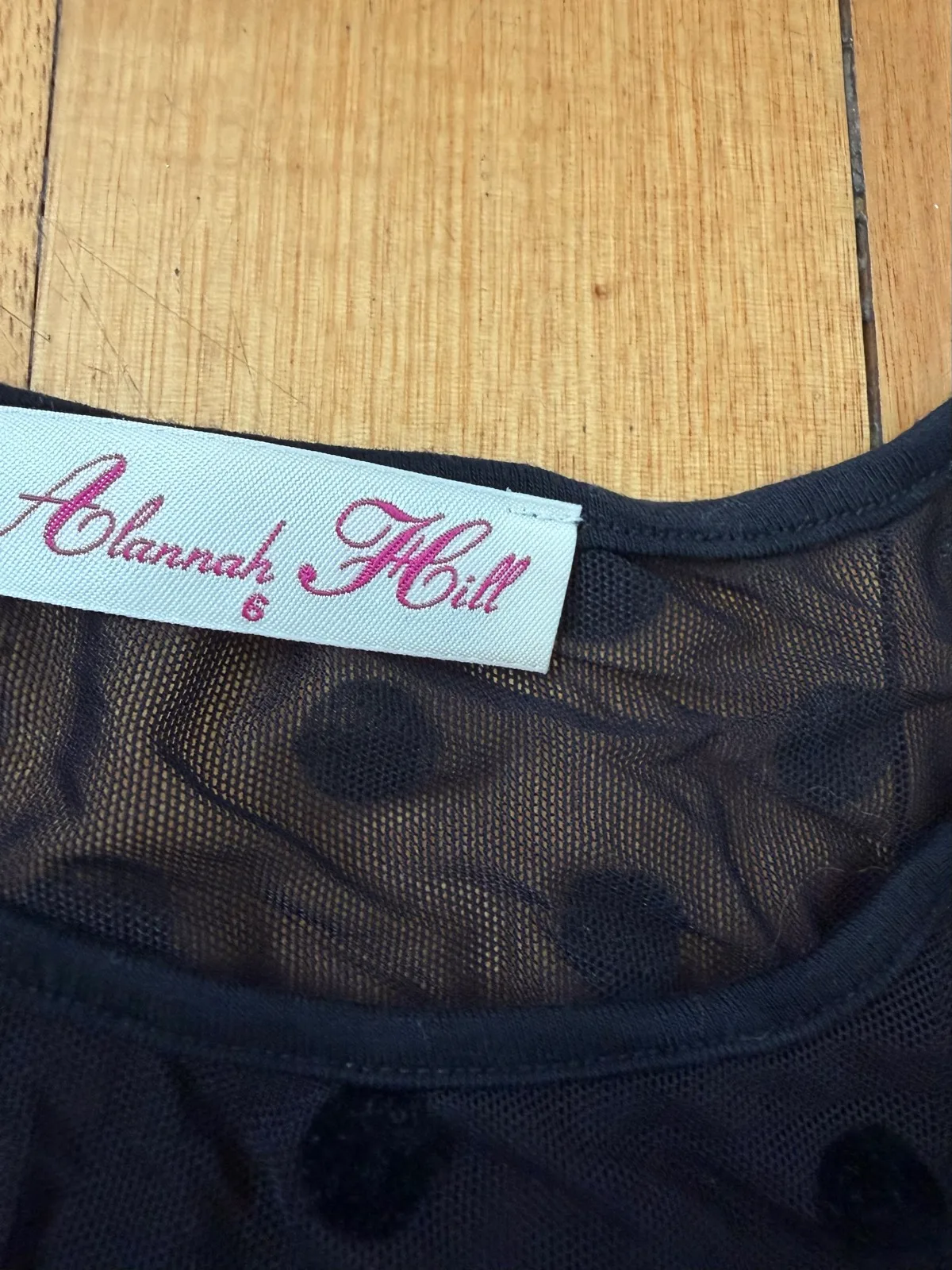 Allanah hill sheer mesh polka dot top size 6 – photo 3