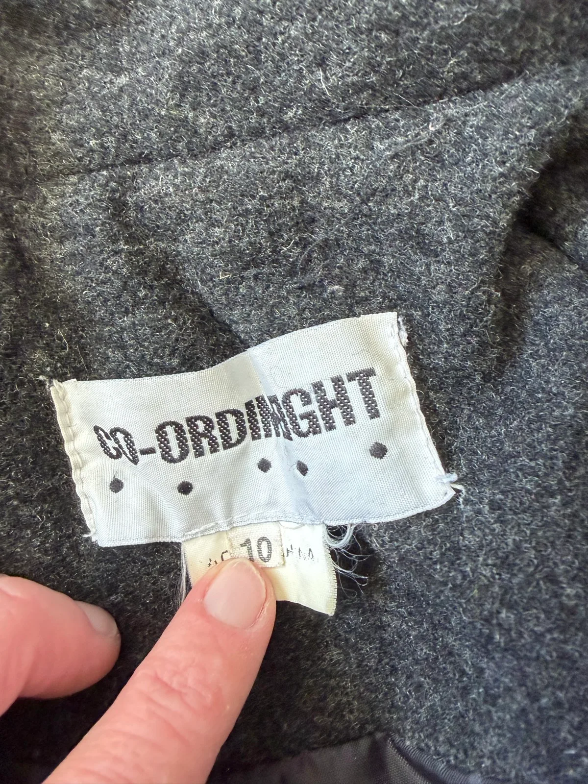 Vintage coordin8ght charcoal single breasted coat size 10 – photo 4