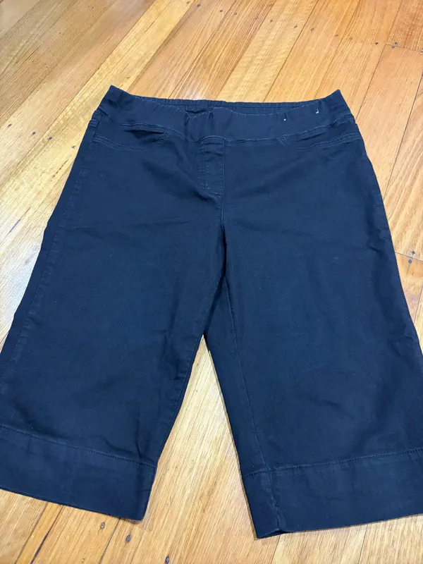 Blue illusion pull on capri pants size xl