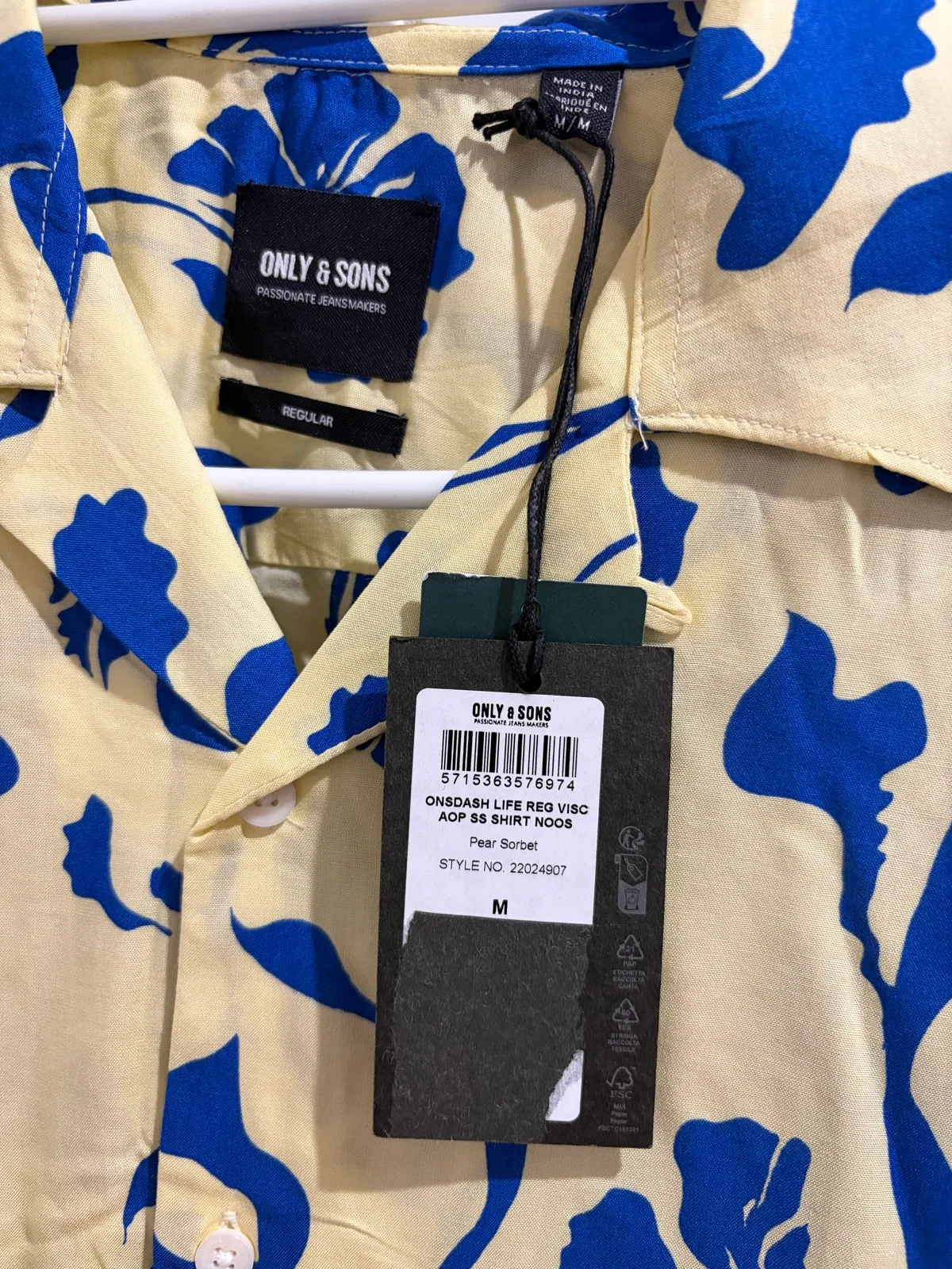 Only and sons short sleeve camp collar shirt size m – photo 2