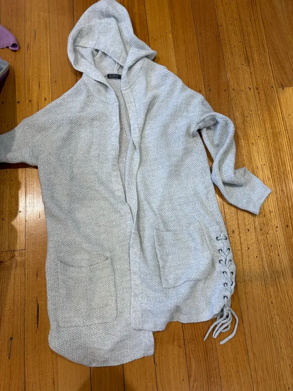 Cotton on long line hooded cardi size L