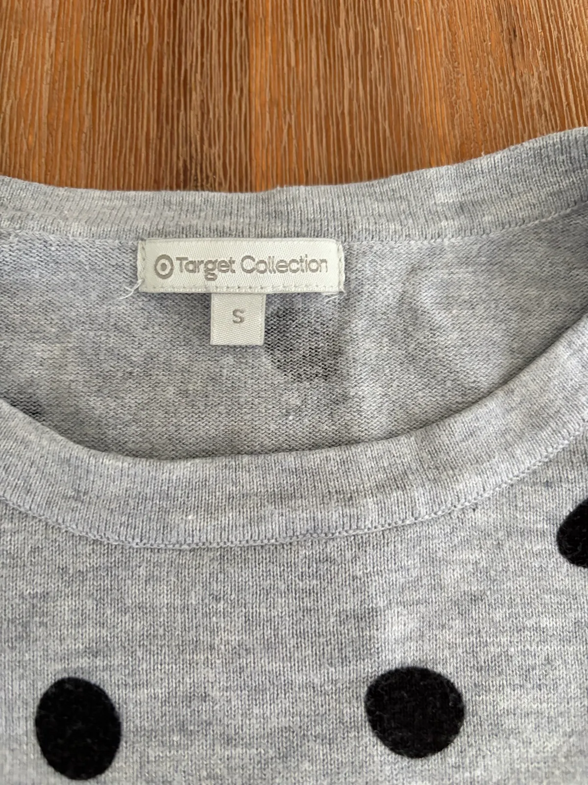 Target grey polka dot long sleeve top size s — photo 2