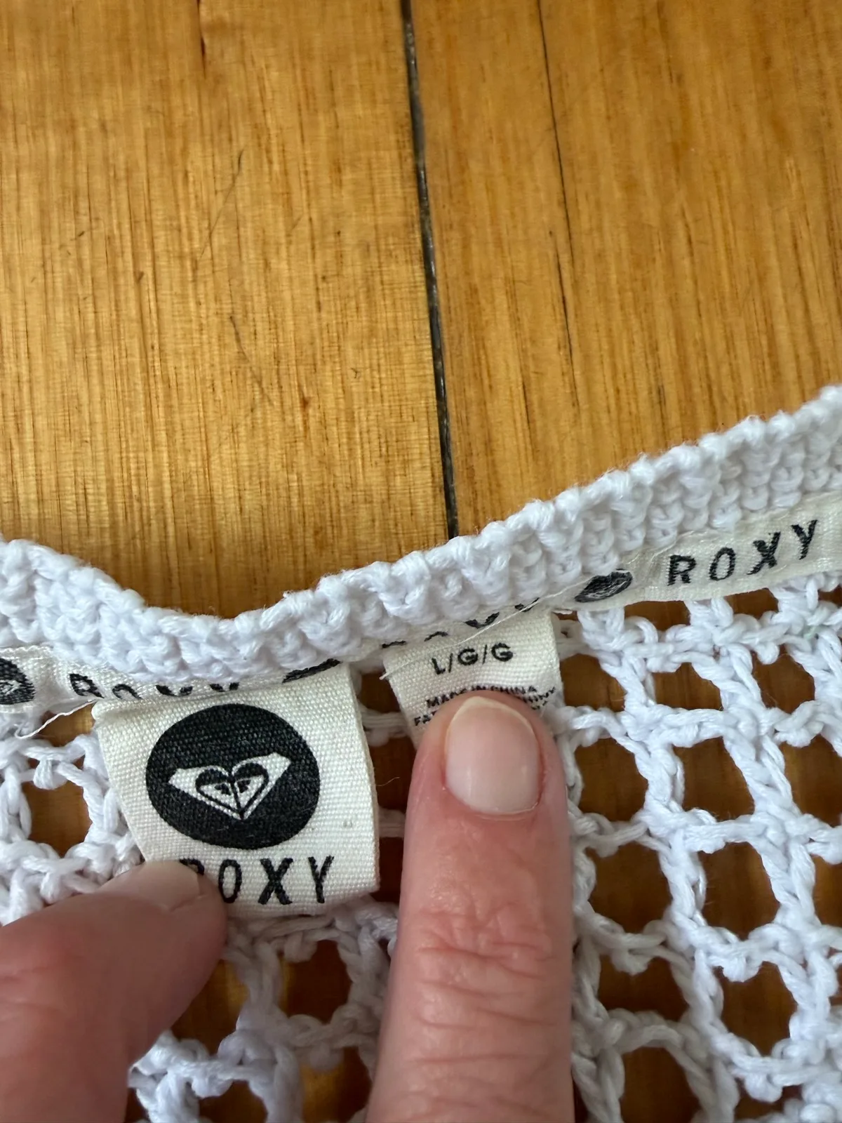 Roxy white beach cover up size L — photo 3