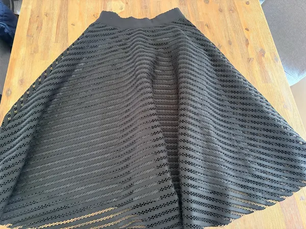 Caroline Morgan stripe mesh midi skirt size 8