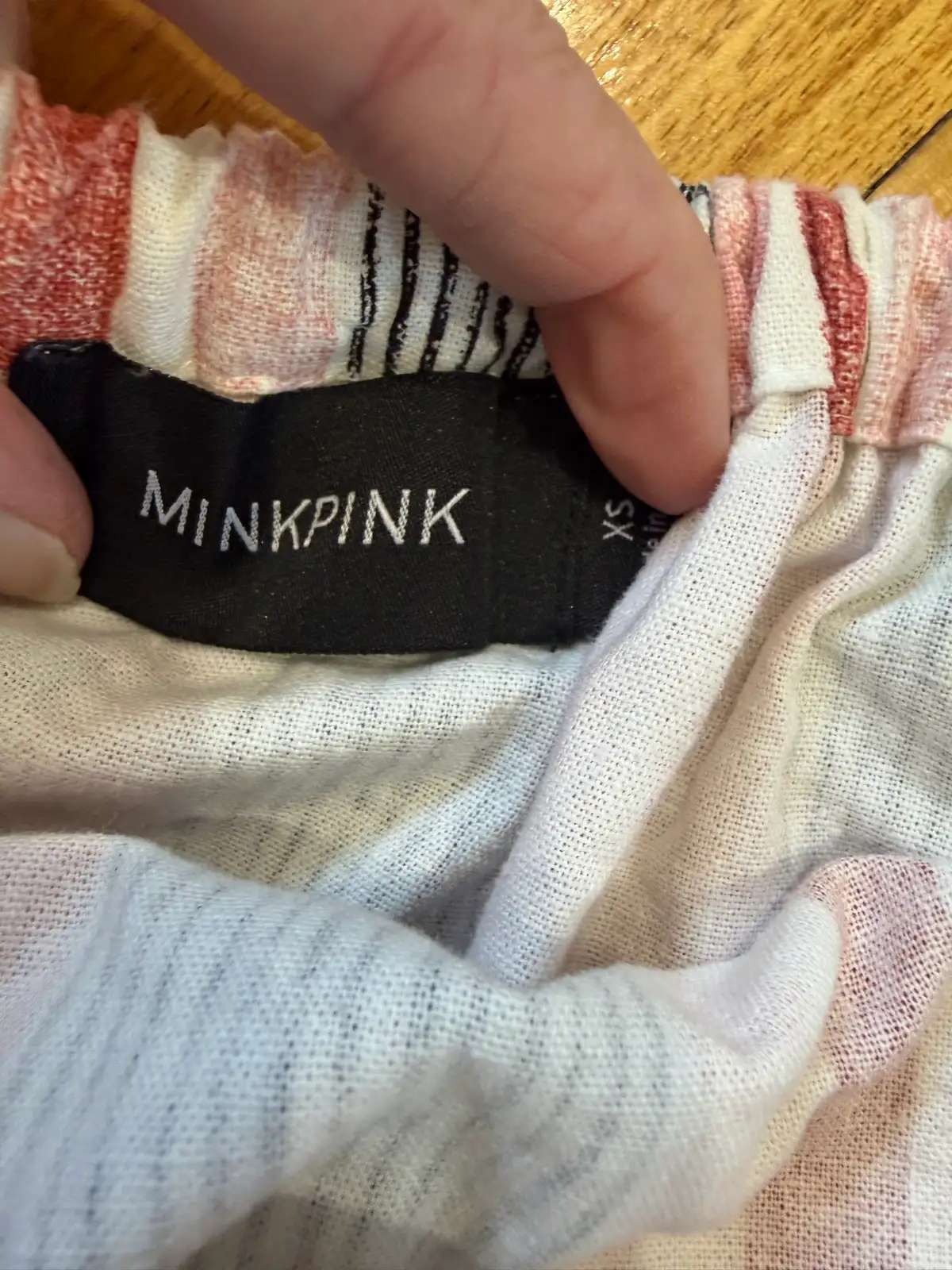Mink pink striped off shoulder crop top size XS – photo 2