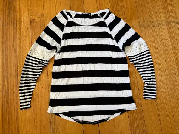 Little birdie striped long sleeve top size m