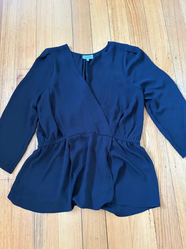 Seed faux wrap peplum blouse size 12