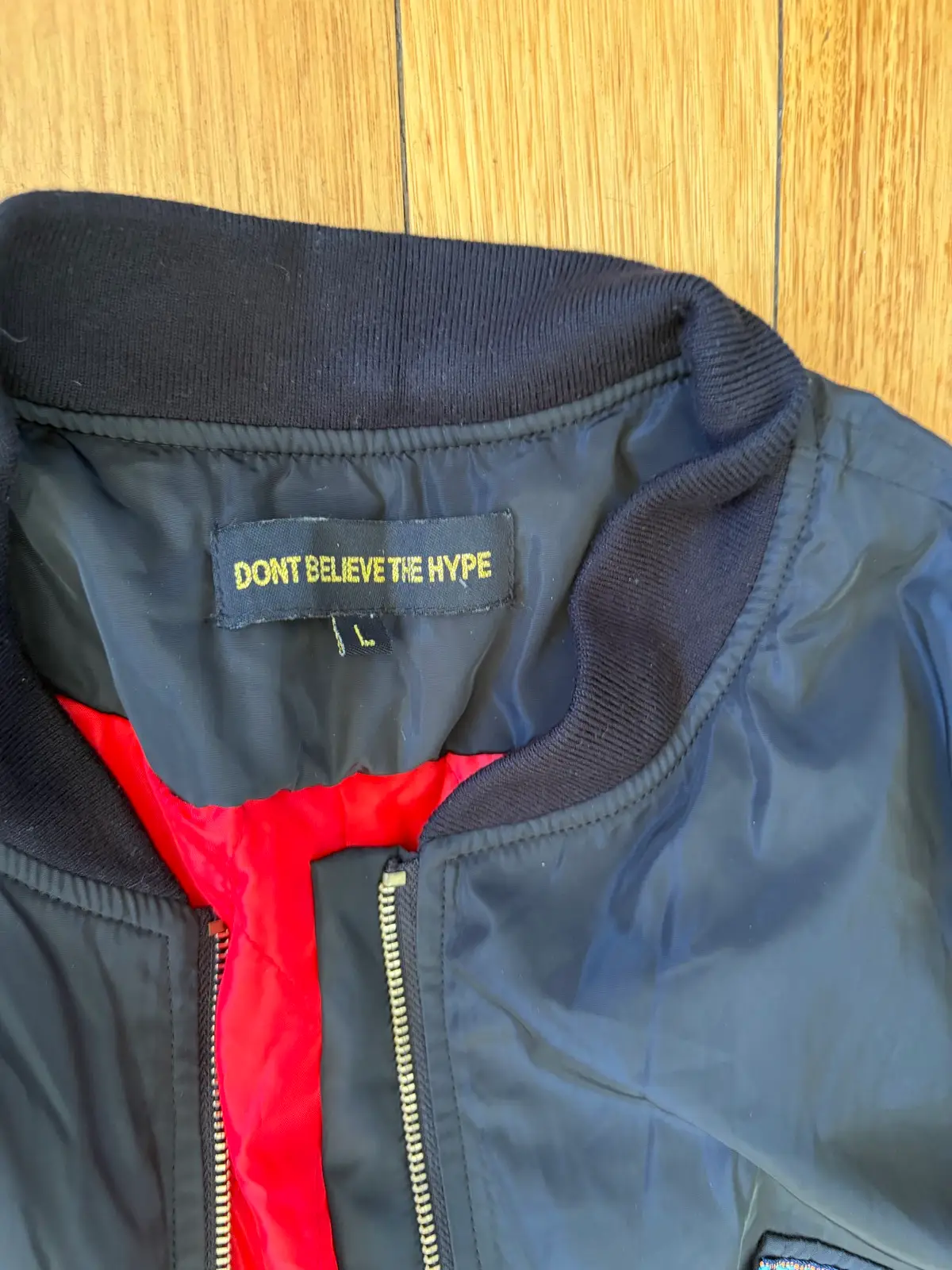 Don’t believe the hype mid length bomber jacket size L – photo 2