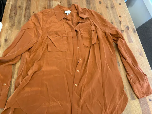 Witchery burnt orange shirt utility style size 16