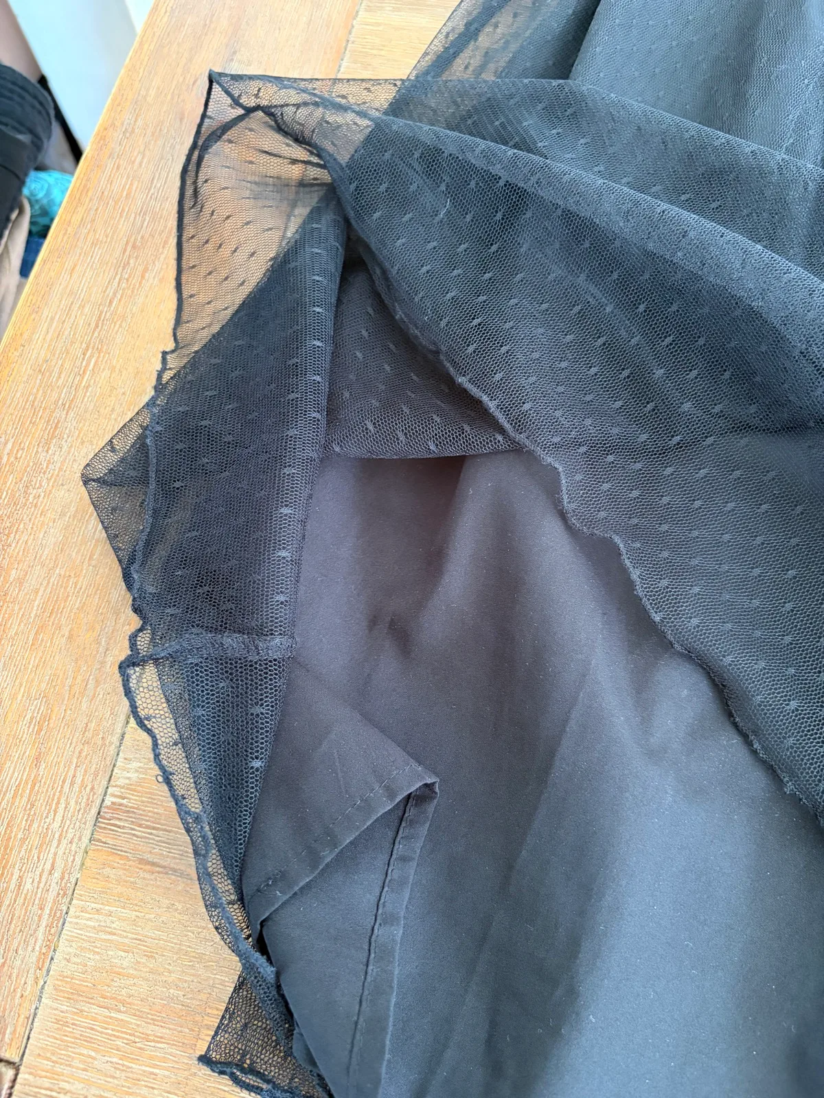 zara trafaluc black tulle midi skirt size m — photo 2