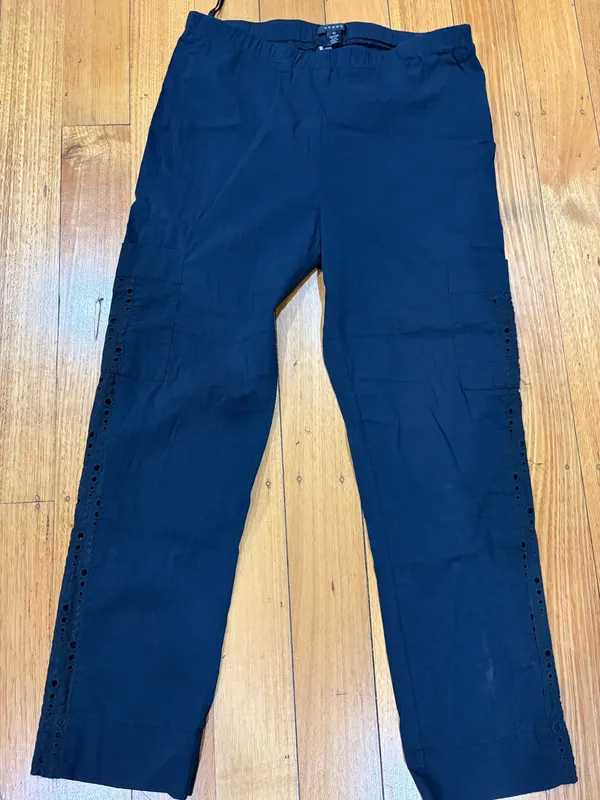 Verge pants with eyelet trim size 10