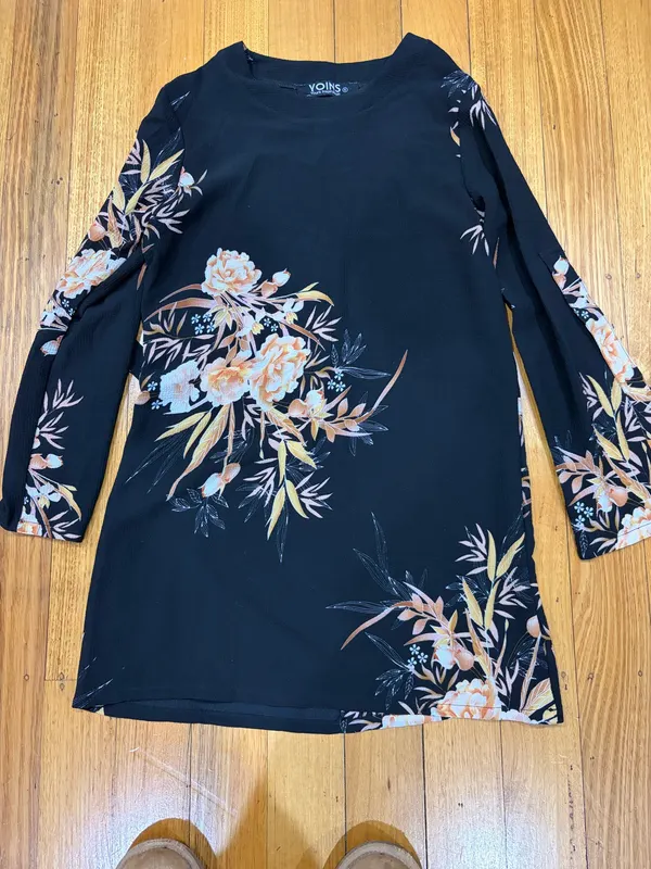 Yoins floral long sleeve dress size s