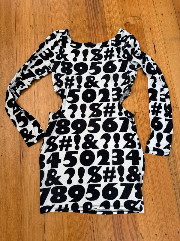 Forever 21 graphic print body con mini dress size L