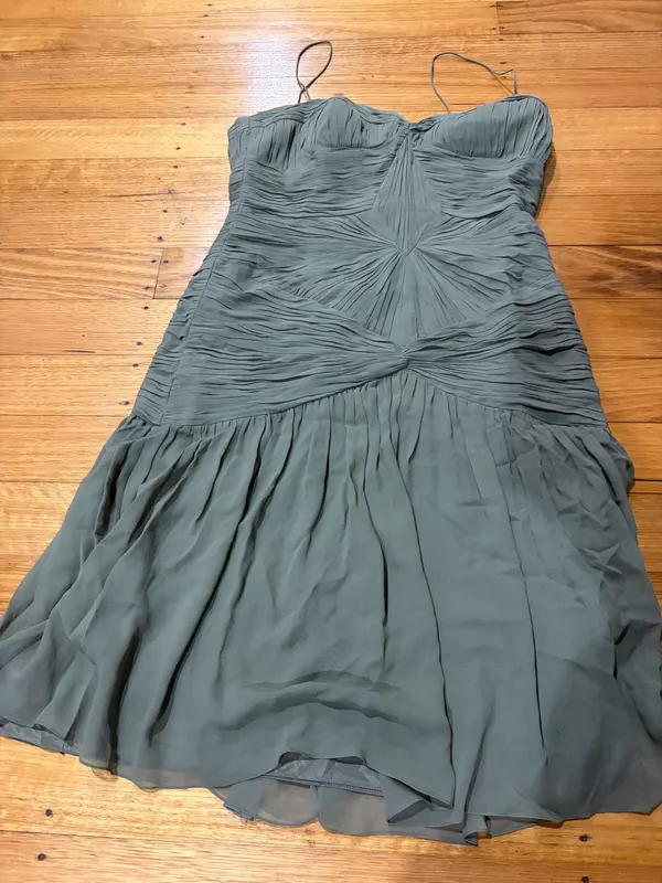 Vintage George Cross pleated silk chiffon cocktail dress size 14