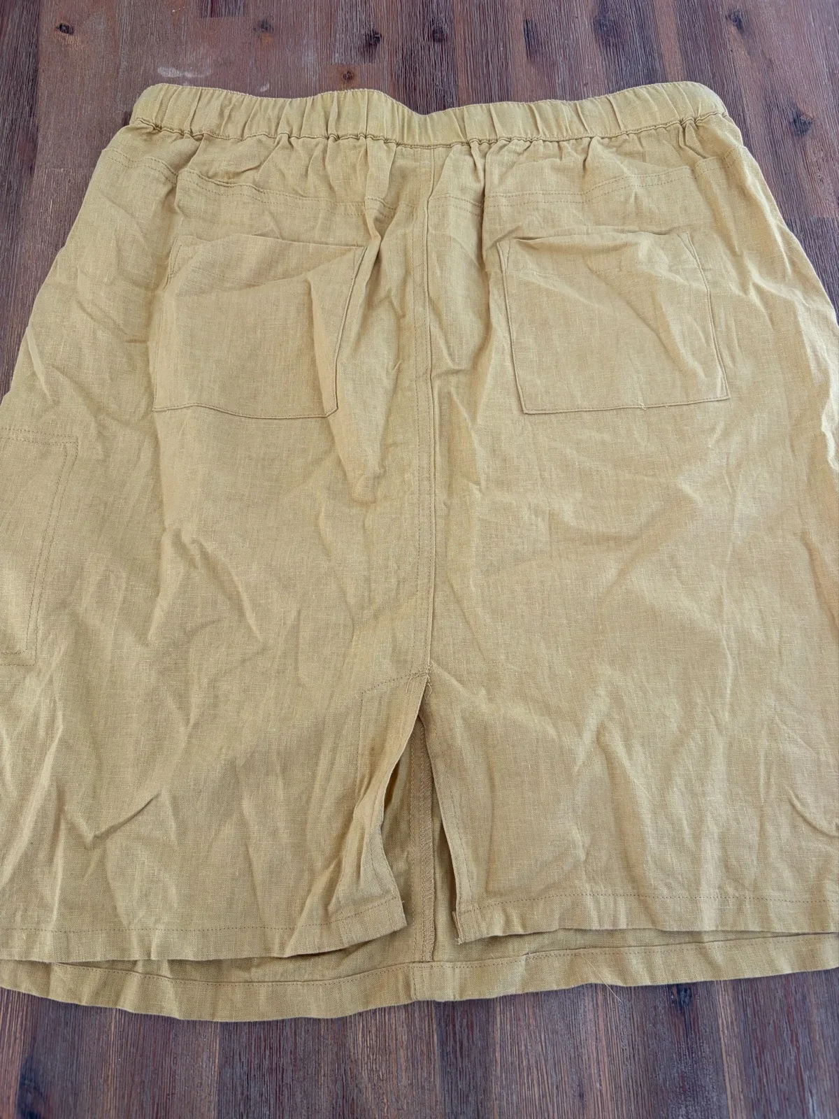 Rockmans linen blend straight utility skirt size 12 — photo 2