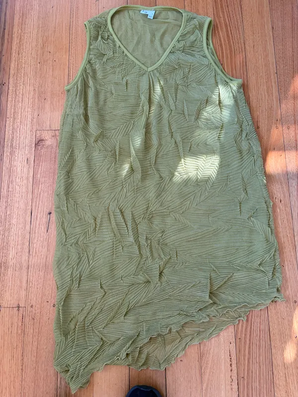 Ts olive green tunic dress size m (20)