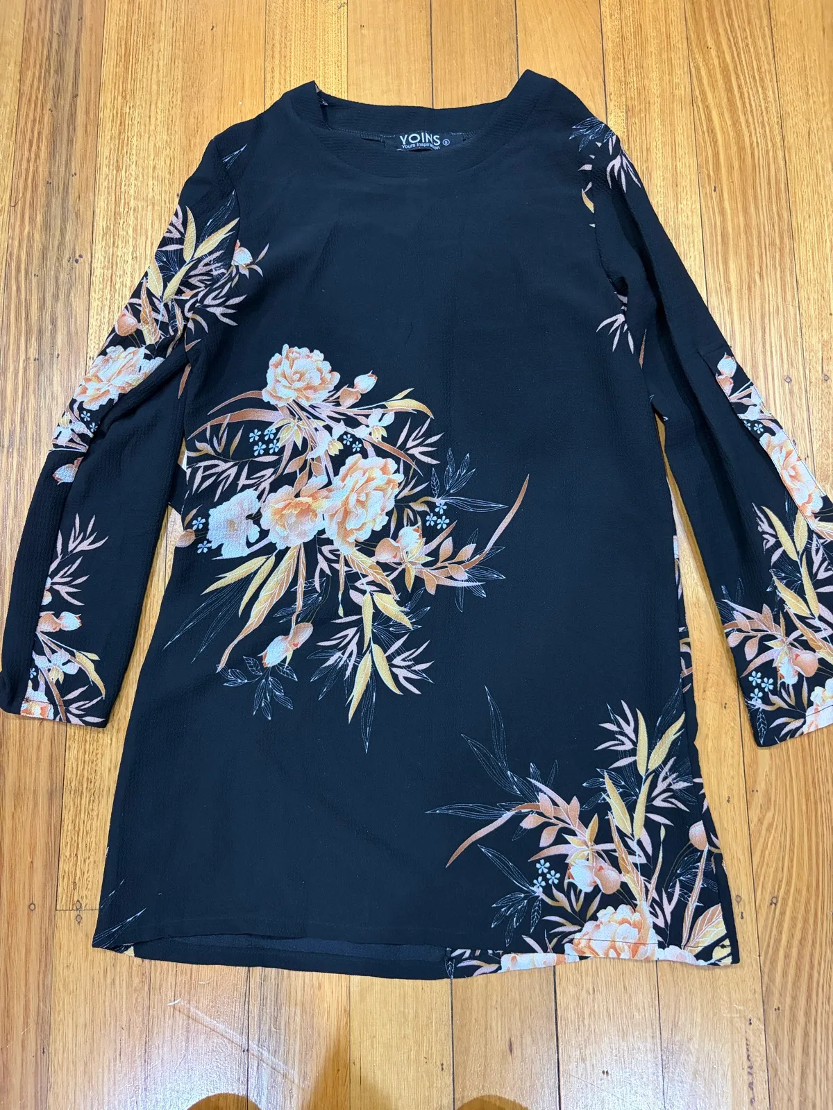 Yoins floral long sleeve dress size s — photo 2