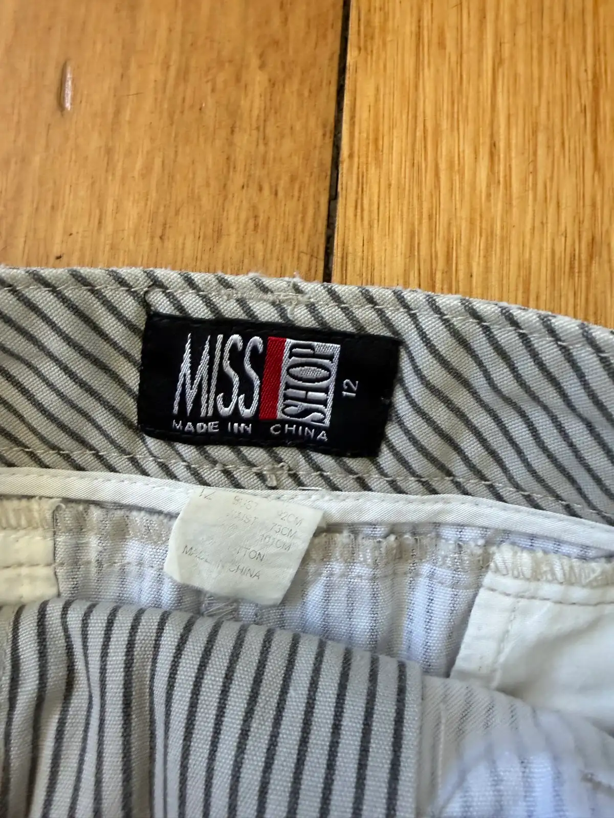 Miss shop striped denim mini skirt size 12 – photo 2