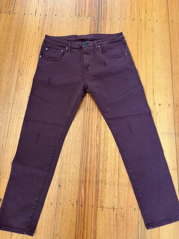True NYC plum slim fit distressed jeans size 27 (8)