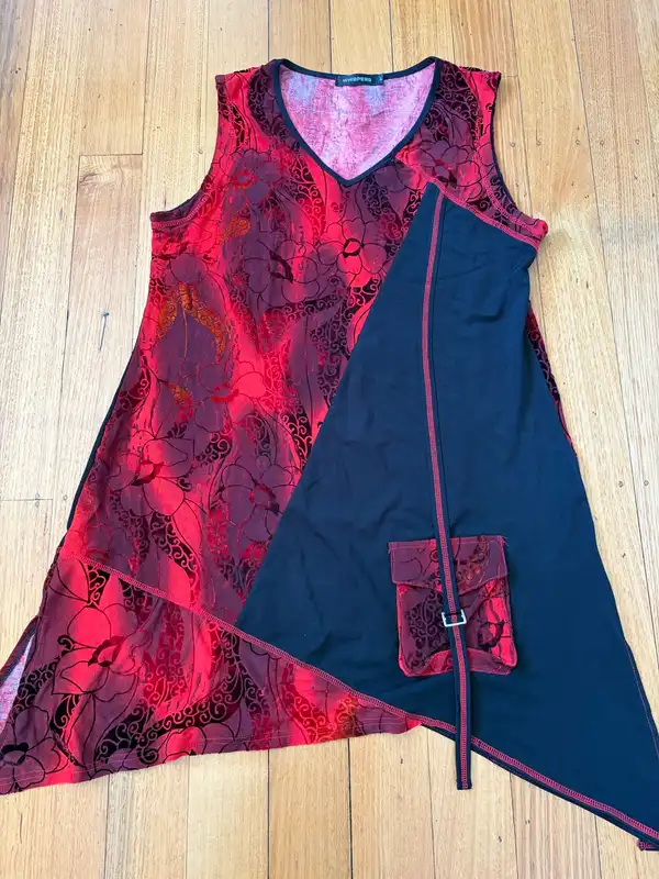 whispers womens Sleeveless asymmetrical tunic size L