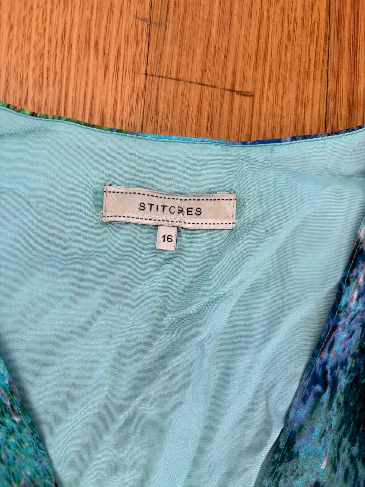 Stitches multi colour faux wrap dress size 16 – photo 2