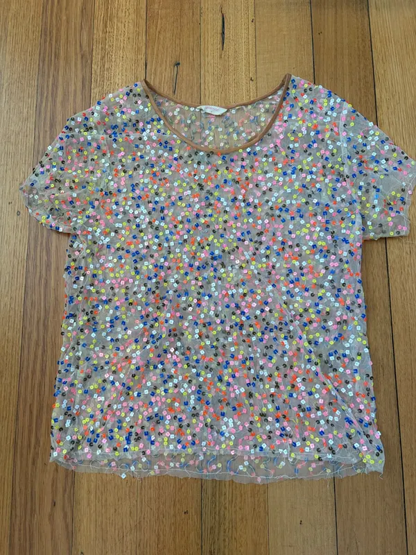 Gorman sheer mesh short sleeve top size 6