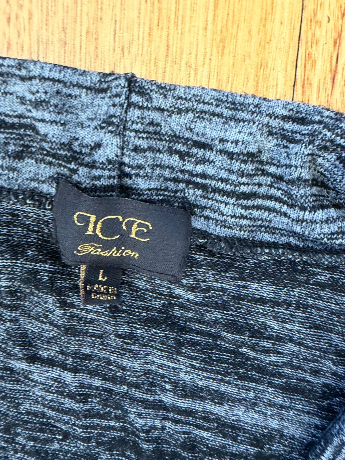 Ice fashions grey marled short sleeve tunic size L – photo 2