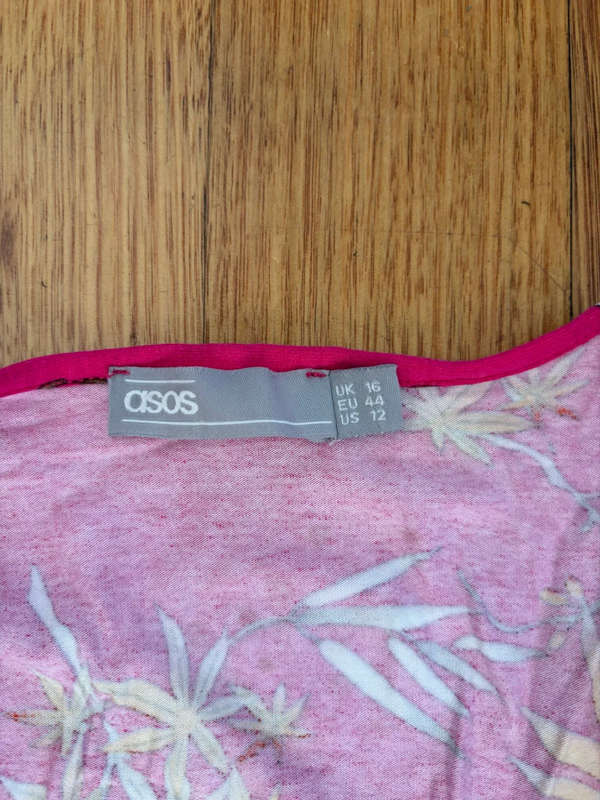 Asos pink v neck mini tea dress size 16 – photo 2