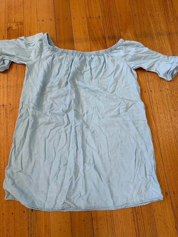 Forever new chambray off shoulder dress size 14