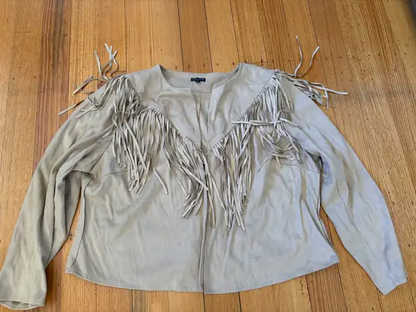 City chic faux suede fringe jacket size L (20)
