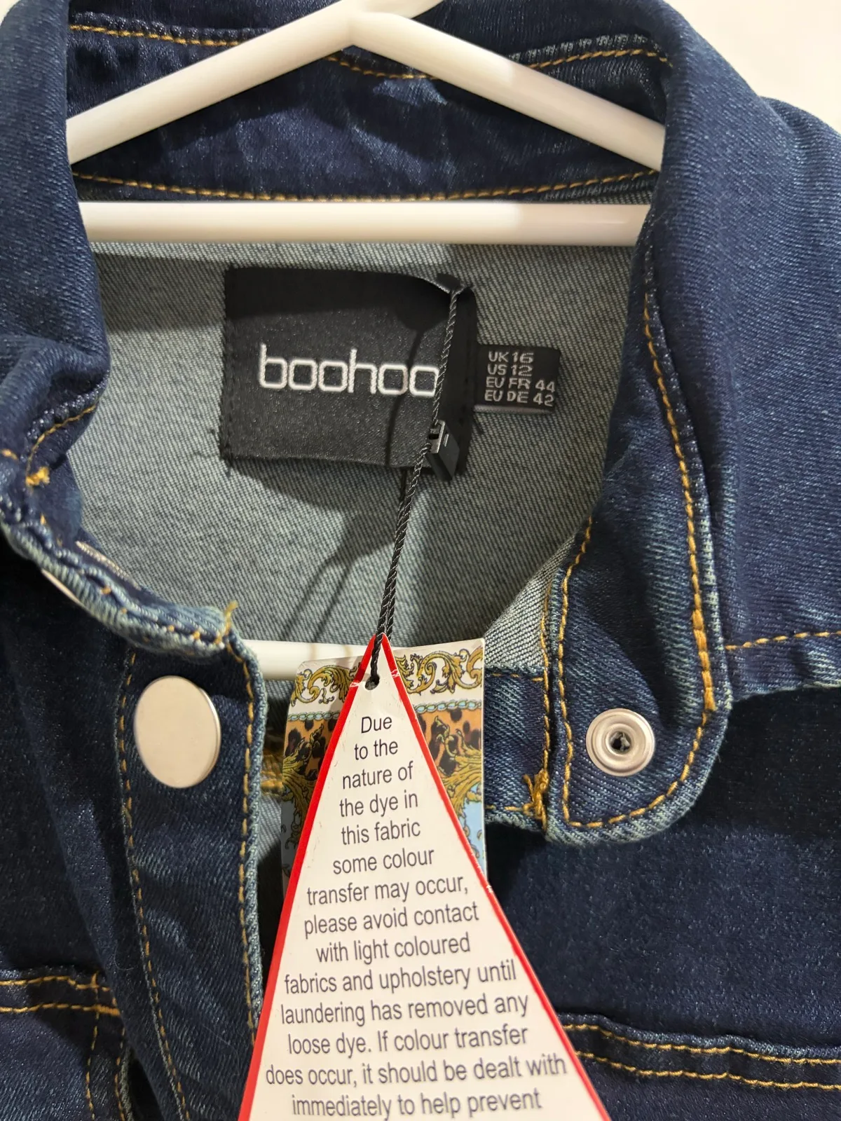 Boohoo dark blue denim romper size 16 – photo 2