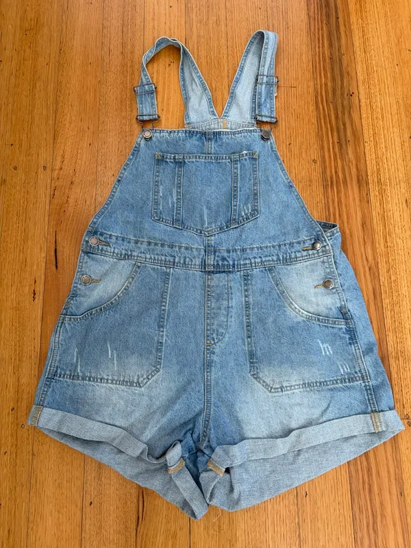 Ally denim short overalls size 12