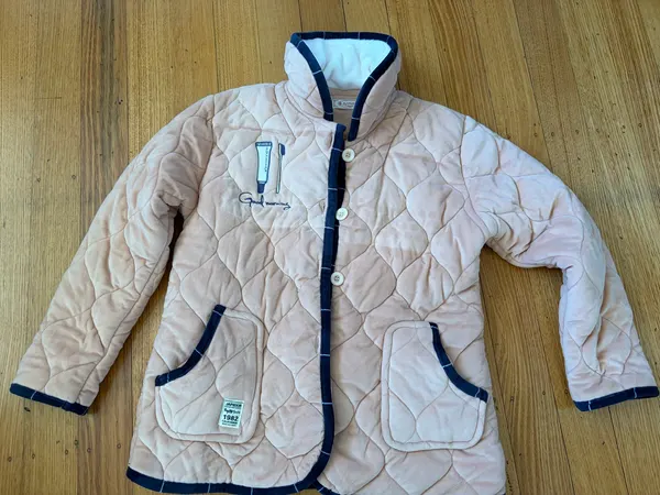 Peach quilted button up jacket size XL