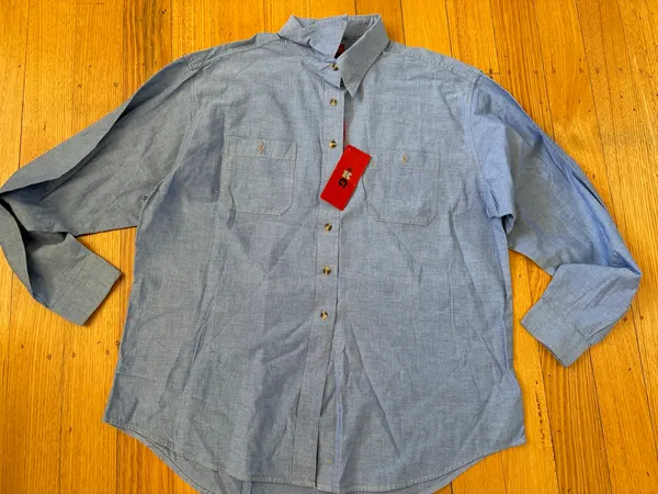 King Gee long sleeve blue/chambray shirt size 18