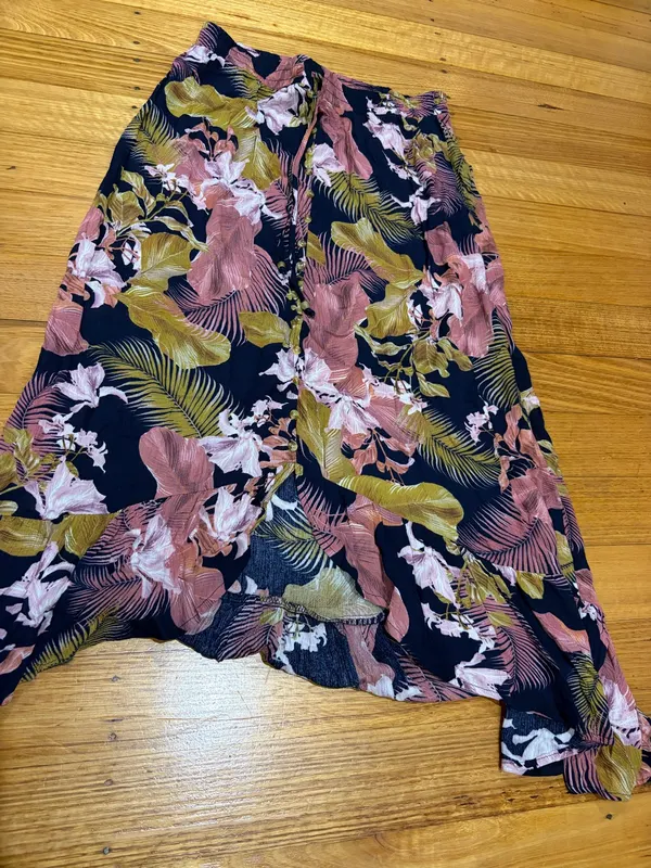 Rockmans tropical print floral maxi skirt size 10