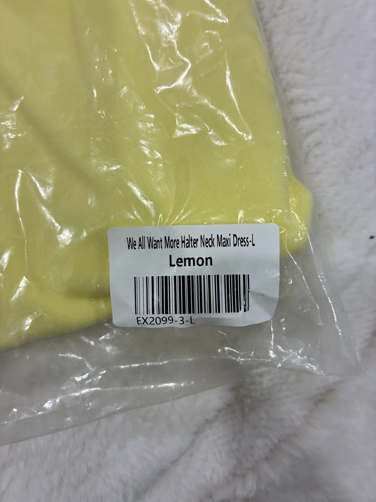 Yellow white fox maxi dress “We all want more halter neck maxi dress lemon” – photo 4