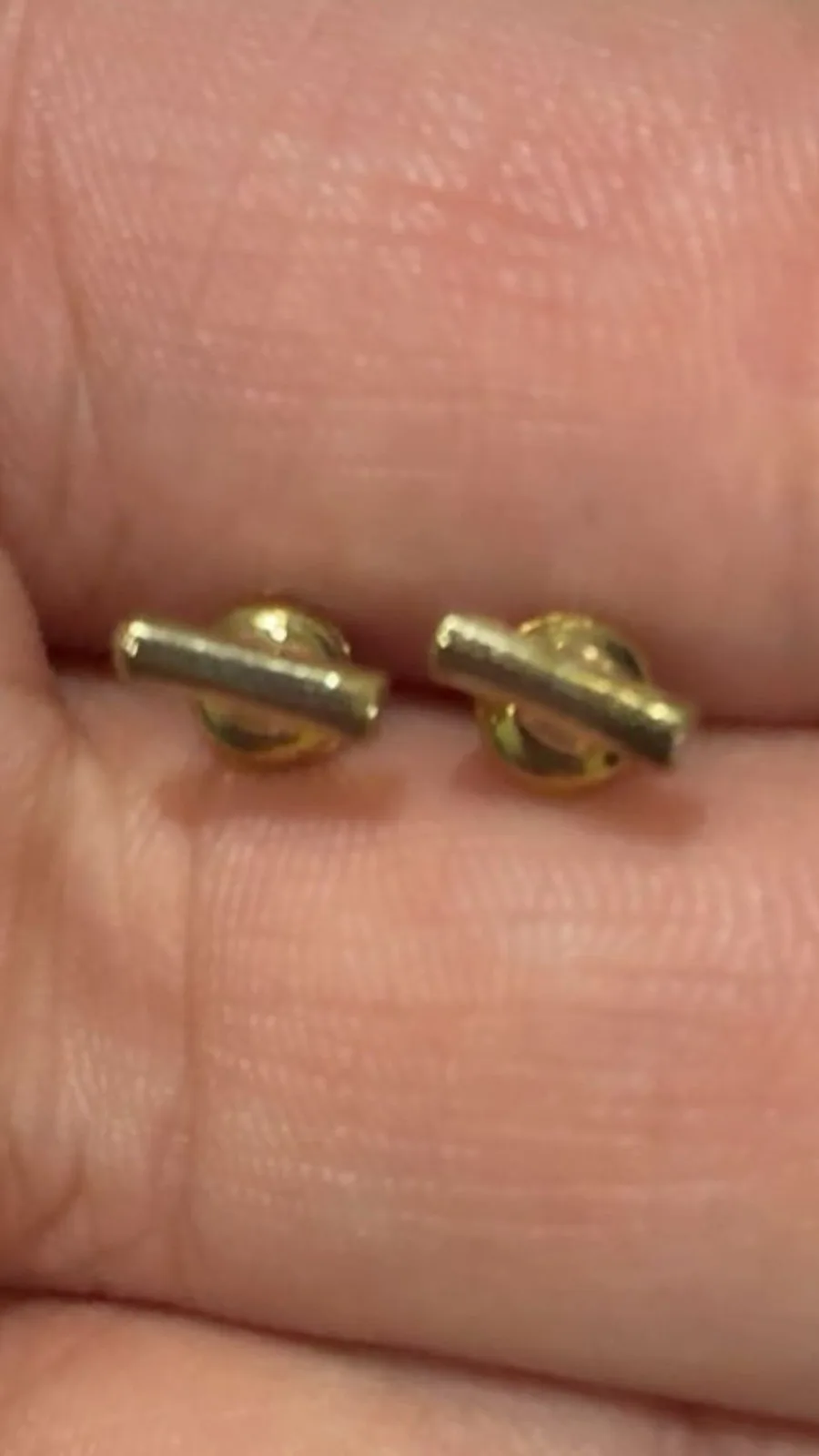 Gold plated stud earrings with different shapes – photo 6