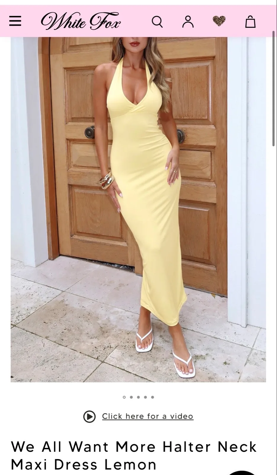Yellow white fox maxi dress “We all want more halter neck maxi dress lemon” – photo 6