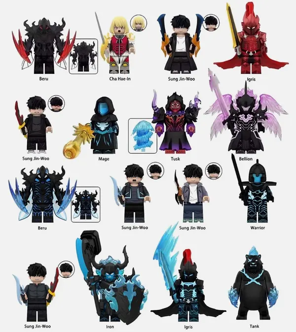 Solo Leveling (Set of 16) - Custom Brick Minifigures