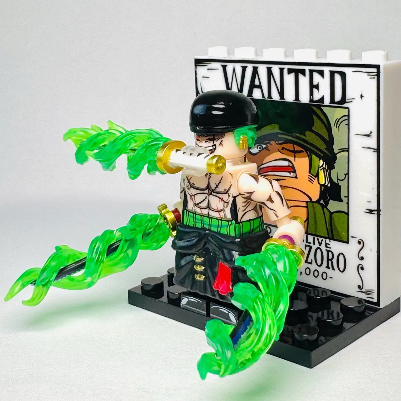 Roronoa Zoro - One Piece Anime Custom Brick Minifigure (606) – photo 2
